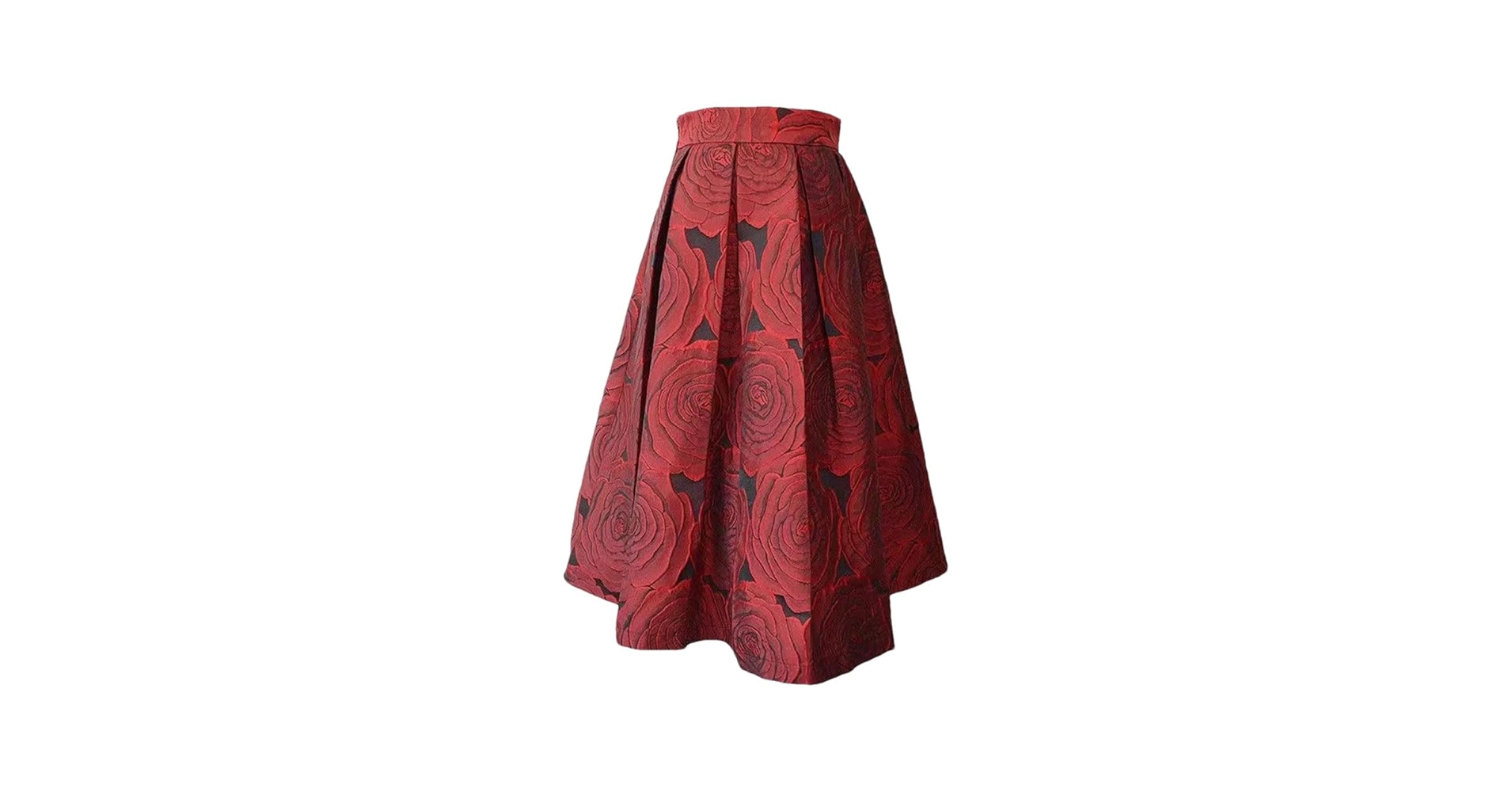 Amazon.com: Red Jacquard Skirt Ladies Summer High Waist Slim
